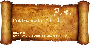 Peklyanszki Adrián névjegykártya