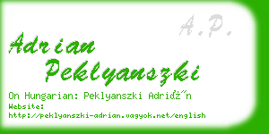 adrian peklyanszki business card